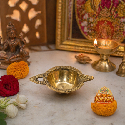  Handcrafted Pure Brass Traditional Engraved Diya