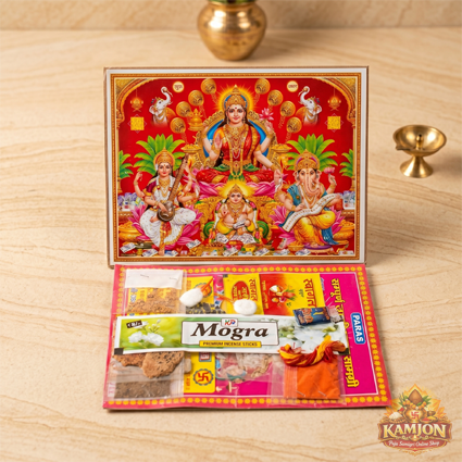  Paras Sampurna Pooja Samagri Kit with Deity Poster &  Mogra Incense