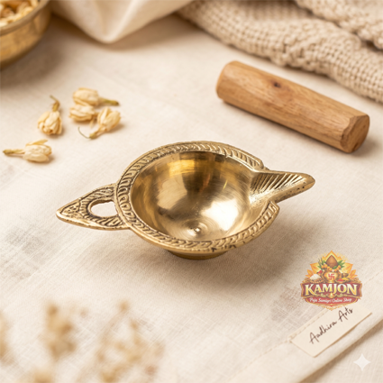 Handcrafted Pure Brass Traditional Engraved Diya