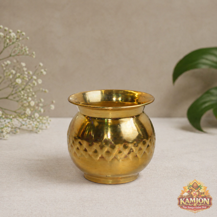 Brass Puja Kalash / Lota for Home Mandir, Pooja, Rituals & Daily Worship – Golden  Finish