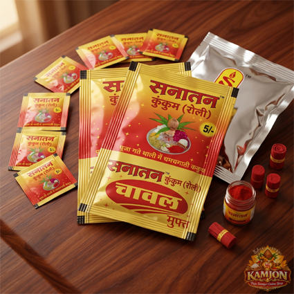 Sanatan Kumkum Roli Chawal Free Offering (Pack of 10  Sachets)