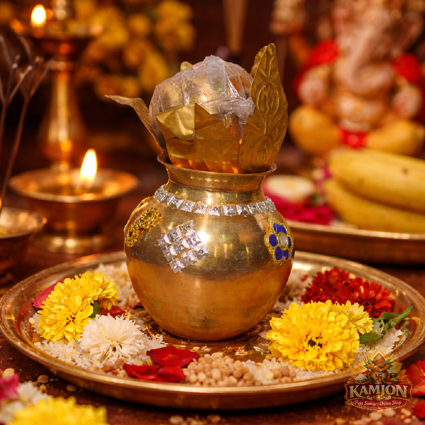 Brass Pooja Kalash with Coconut