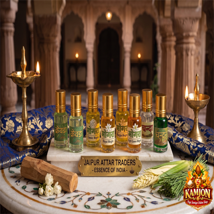 Jaipur Attar Traders Premium Assorted Attar Collection (Set of 8 Bottles) - Essence of  India 